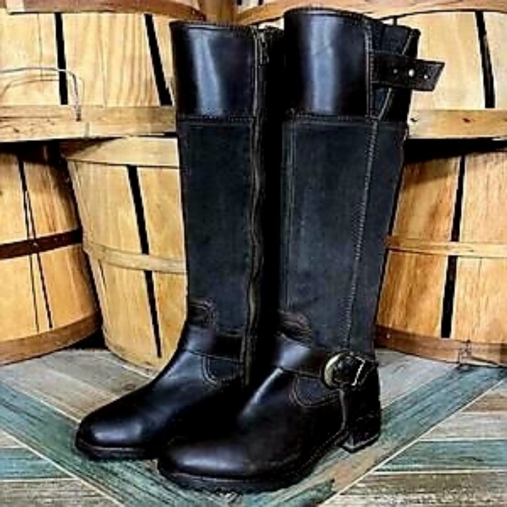 Timberland Bethel Heights Tall Brown Leather Suede Boots Womens Size 7.5M